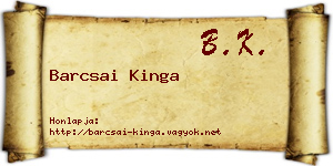 Barcsai Kinga névjegykártya